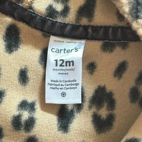 Carter’s Baby Leopard Sherpa Jumpsuit - Picture 3 of 5